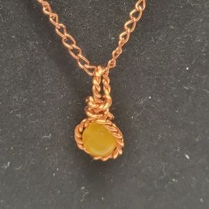 Copper and Natural Citrine Bead Necklace